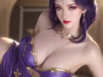 AI美图035期云曦主题性感紫色情趣内衣美女秀完美身材写真及下载93P