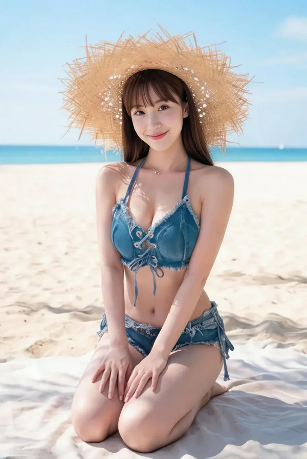 AIG No.318_婉婉_牛仔沙滩比基尼 主题写真 [85P]